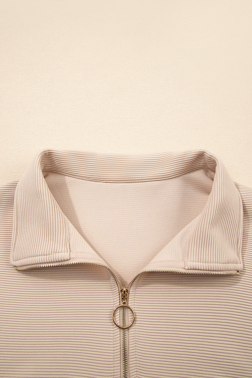 Textured Half-Zip Top & Drawstring Shorts Set