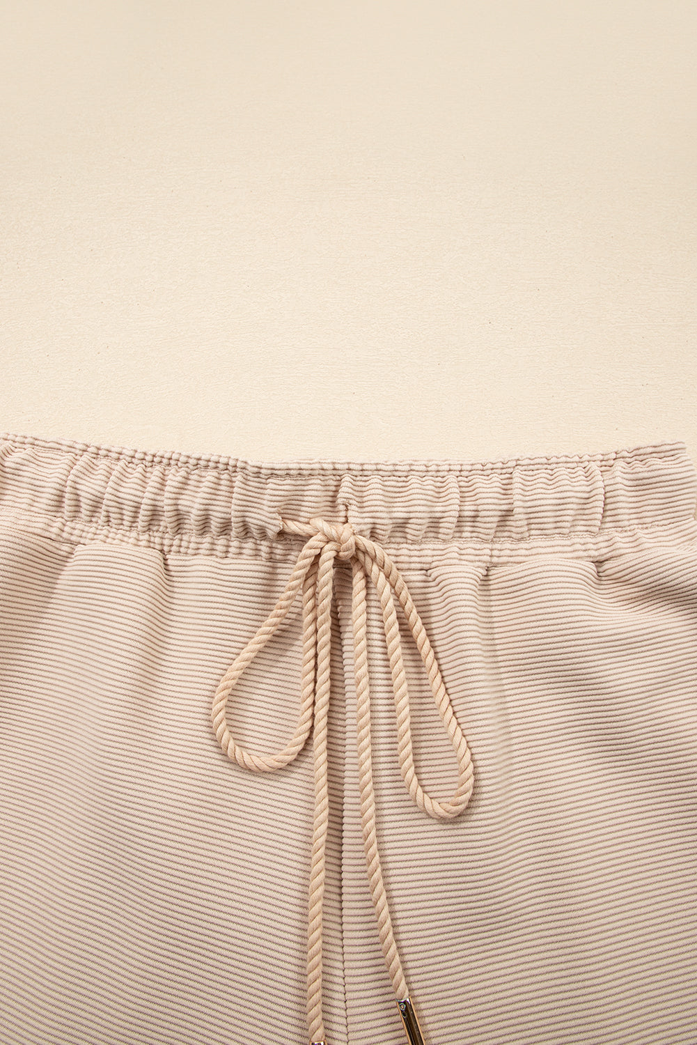 Textured Half-Zip Top & Drawstring Shorts Set